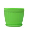 thumbnail image 1 of JANGSLNG Ceramic-like Flower Succulent Plant Pot Planting Holder Flowerpot with Tray, 1 of 8
