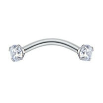 JANGSLNG Eyebrow Ring Cubic Zirconia Wear-resistant Steel Body Piercing Jewelry Barbell for Women