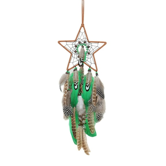 JANGSLNG Feather Dreamcatcher with Lanyard Easy to Hang Wall Art Ornament Front Door Dream Catcher Pendant Craft Gifts for Party