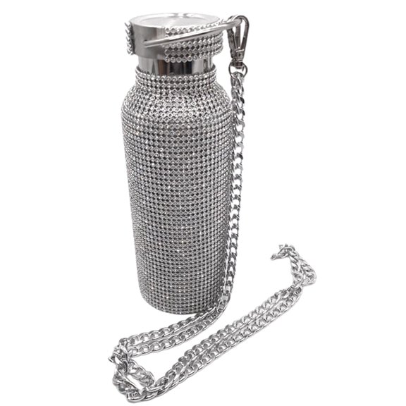 JANGSLNG Insulated Rhinestone Vacuum Cup Stainless Steel Flask Bottle Drinking Kettle