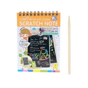 JANGSLNG Kids Rainbow Colorful Scratch Art Kit Drawing Painting Paper Notebook with Drawing Stick Gift