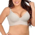 thumbnail image 1 of JANGSLNG Lady Bra Solid Color Padded Correct Your Posture Uplift Bra Widened Strap Adjustable Straps Full Back Coverage Push Up Comfortable Women Bras Daily Wear Clothes, 1 of 7
