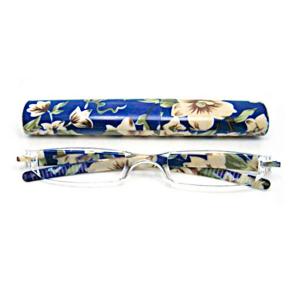 JANGSLNG Men Women Fashion Mini Floral Reading Glasses Plastic Frames +1.00 to +3.00 Strength