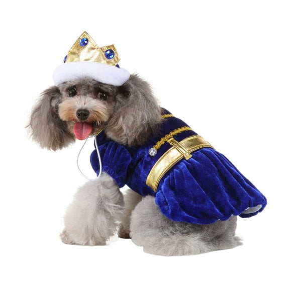 JANGSLNG Pet Winter Clothes Prince Knight Fire Suit Cosplay Costume Keep Warm Funny Coat Holiday Party Dress Up Small Dogs Christmas Halloween Costume Pet Supplies