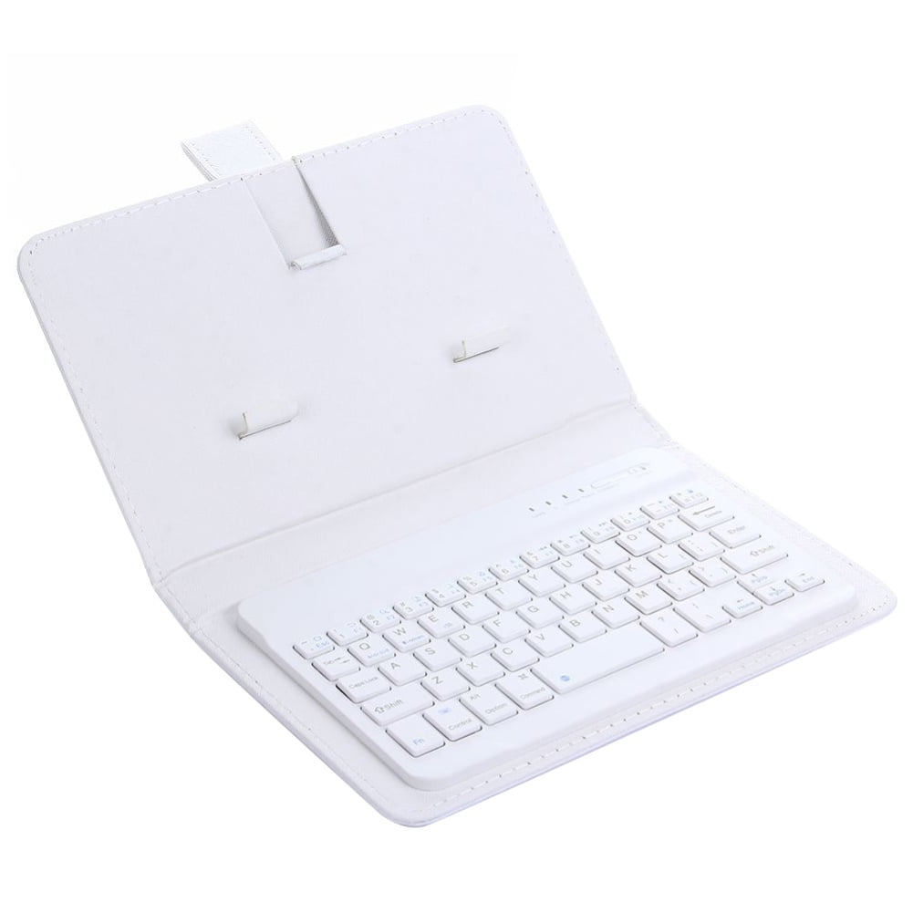 JANGSLNG Portable Wireless Bluetooth-compatible Keyboard with Faux Leather Case for iPhone Phone