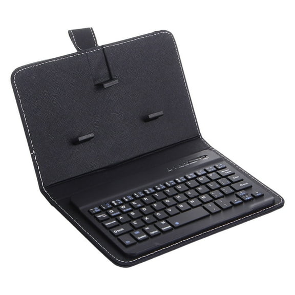 JANGSLNG Portable Wireless Bluetooth-compatible Keyboard with Faux Leather Case for iPhone Phone