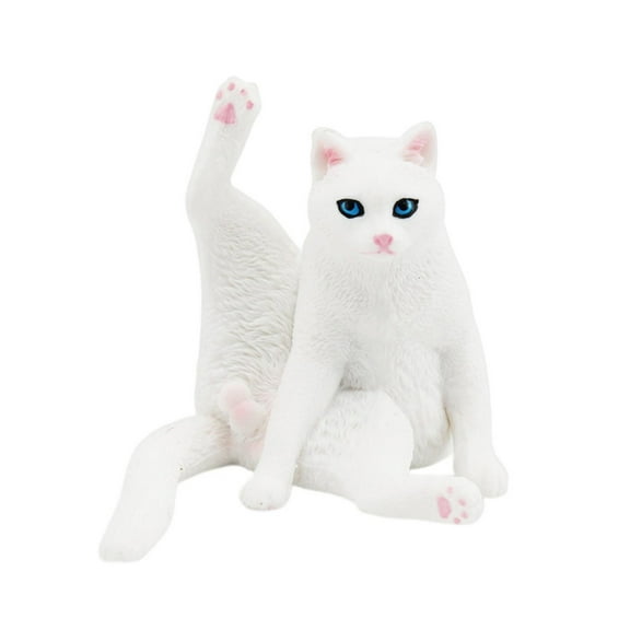 JANGSLNG Simulation Cat Figurine PVC Solid Kitten Model Realistic Miniature Cute Animal Figure Model Desktop Ornament Car Home Decoration