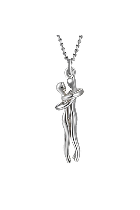 Unisex Hug Couple Pendant Necklace Dance Partner Choker Neck Chain Jewelry Gift