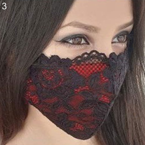 JANGSLNG Women Fashion Washable Breathable Dust-Proof Lace Party Wedding Bride Face Cover