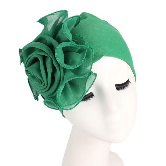 JANGSLNG Women Hat Big Flower Multi-purpose Lightweight Breathable Turban Cap for Outdoor