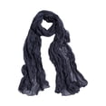 thumbnail image 1 of JANGSLNG Women Scarf Solid Color Long Wide Crumple Thin Decorative Soft Perspective Wrinkled Scarf Clothes Accessory, 1 of 8