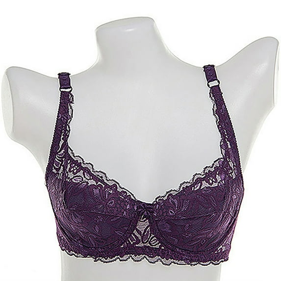 JANGSLNG Women Sexy Lace Adjustable Bra Deep V Push Up Shaping Padded Brassiere for Daily Wear