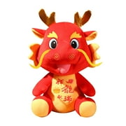 JANGSLNG Year of 2024 Dragon Mascot Chinese Zodiac Dragon Plush Doll Cartoon Stuffed Dragon Animal Plushies Festival Party Home Decoration New Year Gift for Kids Girls