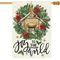 thumbnail image 1 of JANI Christmas Santa Garden Flag 12.5 x 18 Inch Double Sided Burlap Believe in The Magic of Christmas Poinsettia Small Yard Flag Winter Holiday Seasonal Outdoor Outside Decoration, 1 of 4