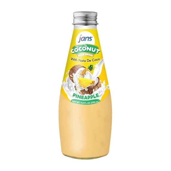 JANS COCONUT MILK DRINK (with NATA DE COCO) ORIGINAL 9.8 OZ (Pineapple, Pack of 1)