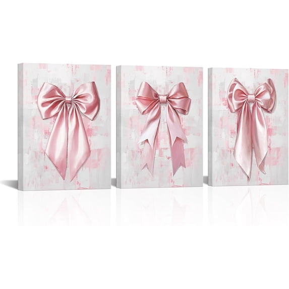 JANS.NO1 Bow Pictures Girls Bathroom BedroomJANS.NO1 , Bow Wall Art (Pink)