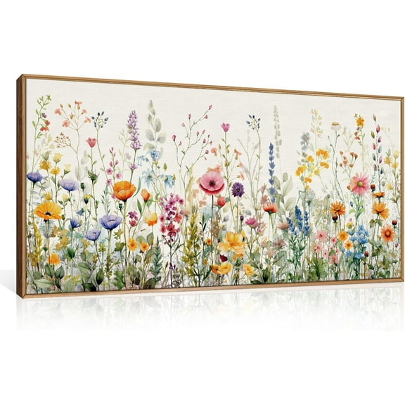 JANS.NO1 Burnt Orange Floral Framed Wall Art Set, Large Boho Botanical poster Wall Decor Mid Century Modern Plant Wall Prints, Art Print for Living Room, Bedroom, Office