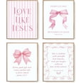 thumbnail image 1 of JANS.NO1 Coquette Pink Bow Jesus Wall Art Decor Posters, Pink Bow Room Bedroom Bathroom Wall Art Decor Aesthetic for Teen Girls Gifts, Inspirational Bible Verses BowJANS.NO1, 1 of 6