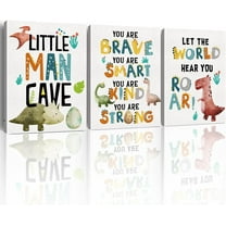 JANS.NO1 Dinosaur Room Decor: Dinosaur Wall Art for Boys' Bedroom, Nursery, Playroom
