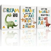 JANS.NO1 Dinosaur Room Decor: Dinosaur Wall Art for Boys' Bedroom, Nursery, Playroom