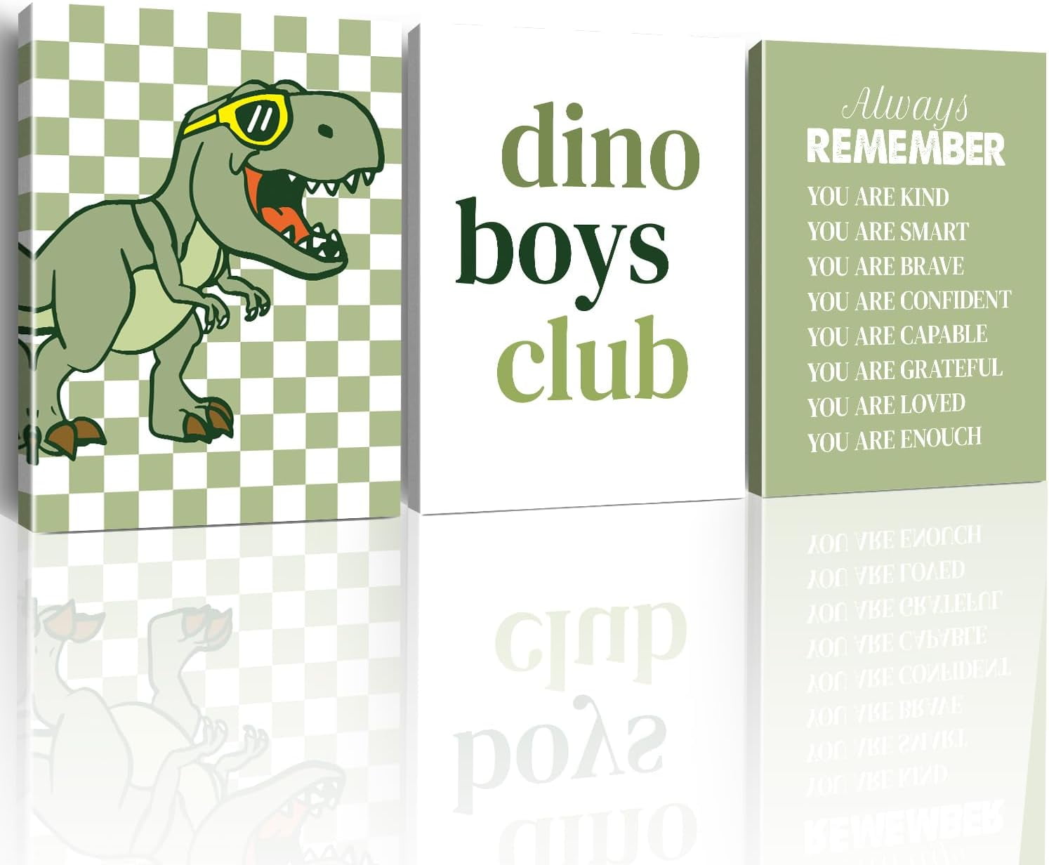 JANS.NO1 Dinosaur Room Decor: Dinosaur Wall Art for Boys' Bedroom, Nursery, Playroom
