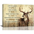 thumbnail image 1 of JANS.NO1 Farmhouse Deer Wall Art Rustic Country Wildlife Animal Elk Pictures Inspirational Wall Decor Motivational Canvas Print Painting Artwork for Bathroom Bedroom Living Room, 1 of 6