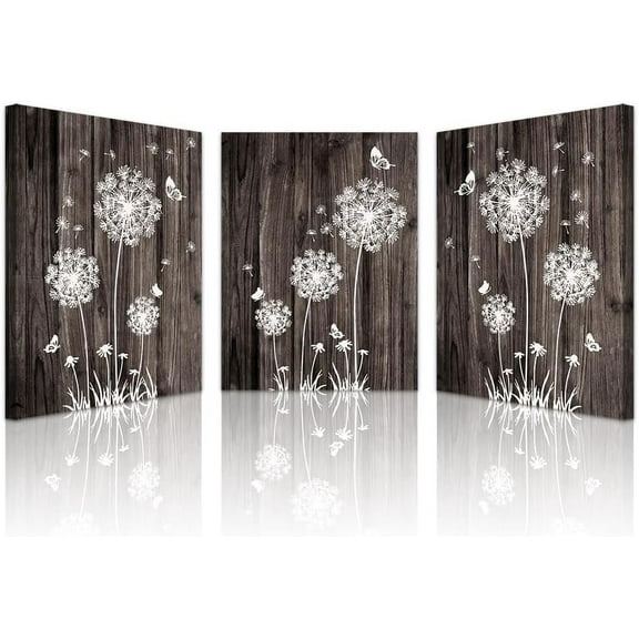 JANS.NO1 Modern Canvas Wall Art for Bedroom Wall Decoration for Living Room Vintage Flowers Picture Watercolor Painting Kitchen Home Decor Abstract Canvas Print Artwork Bathroom Wall Mural 3 Piece