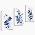 thumbnail image 1 of JANS.NO1 Navy Blue Flower Canvas Wall Art 3 Pieces Minimalist Blue Watercolor Floral Pictures Prints for Living Room Decor (Navy Blue Flower,12.00" x 16.00" Pcs), 1 of 7