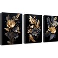thumbnail image 1 of JANS.NO1 Navy Blue Flower Canvas Wall Art 3 Pieces Minimalist Blue Watercolor Floral Pictures Prints for Living Room Decor (Navy Blue Flower,12.00" x 16.00" Pcs), 1 of 7
