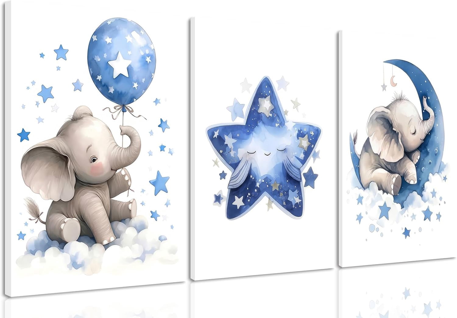 JANS.NO1 Nursery Poster Wall Art Set Of 3 Baby Boy Girls Kids Room ...