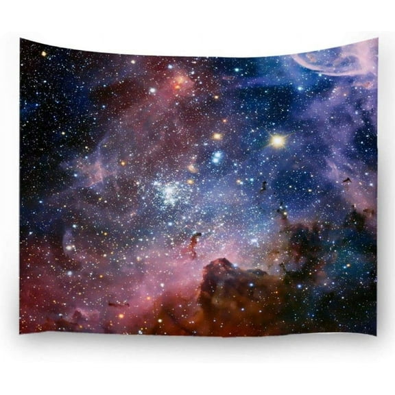 JANS.NO1 Space Tapestry, Outer Universe Star Galaxy Large Tapestries Wall Hanging for Bedroom Living Room Dorm, 90 x 70 Inch, Colorful