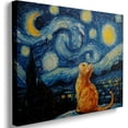 thumbnail image 1 of JANS.NO1 Van Gogh Starry Night With JANS.NO1 Cats Canvas Wall ,Night Starry Pictures Paintings Wall Decor, Animal Cats JANS.NO1 works for Bedroom Living Room Wall Decor, 1 of 7