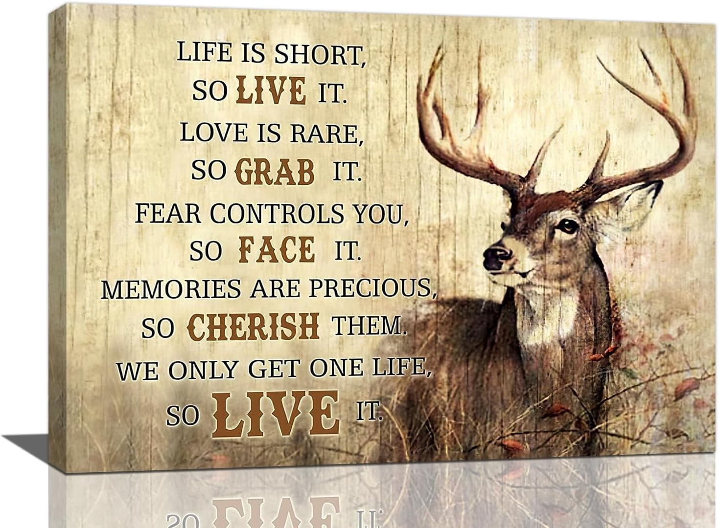 JANS.NO1 Farmhouse Deer Wall Art Rustic Country Wildlife Animal Elk ...