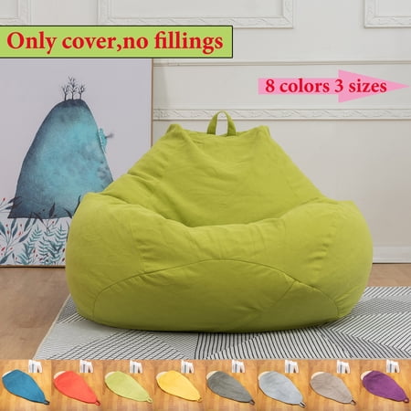 JANSION 8 Colors Classic Bean Bag Chair Sofa Cover, Lazy Lounger Bean Bag Storage Chair Cover for Adults and Kids 3 Sizes(Not Included Filling)