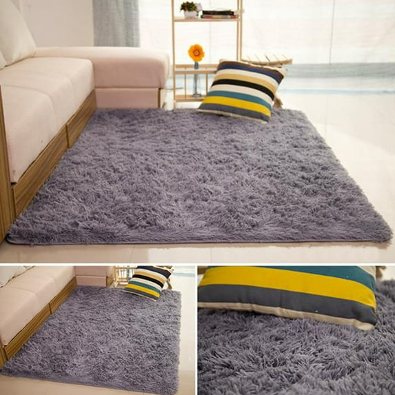 JANSION Area Rugs Soft Faux Fur Silky Rug Baby Nursery Childrens Room Rug Fluffy Bedside Rugs for Bedroom Thick Floor Carpet