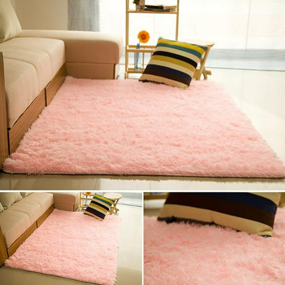 JANSION Area Rugs Soft Faux Fur Silky Rug Baby Nursery Childrens Room Rug Fluffy Bedside Rugs for Bedroom Thick Floor Carpet