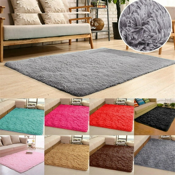 JANSION Area Rugs Soft Faux Fur Silky Rug Baby Nursery Childrens Room Rug Fluffy Bedside Rugs for Bedroom Thick Floor Carpet