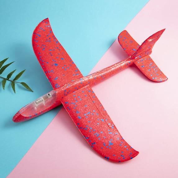 JANSION Hand Throw Airplane Toys Foam Airplane Glider Plane Soft Foam Airplane Led Rainbow Light Hand Throw Aircraft for Kids As The Best Gift 18.89 x 4.7 x 1.3 inches