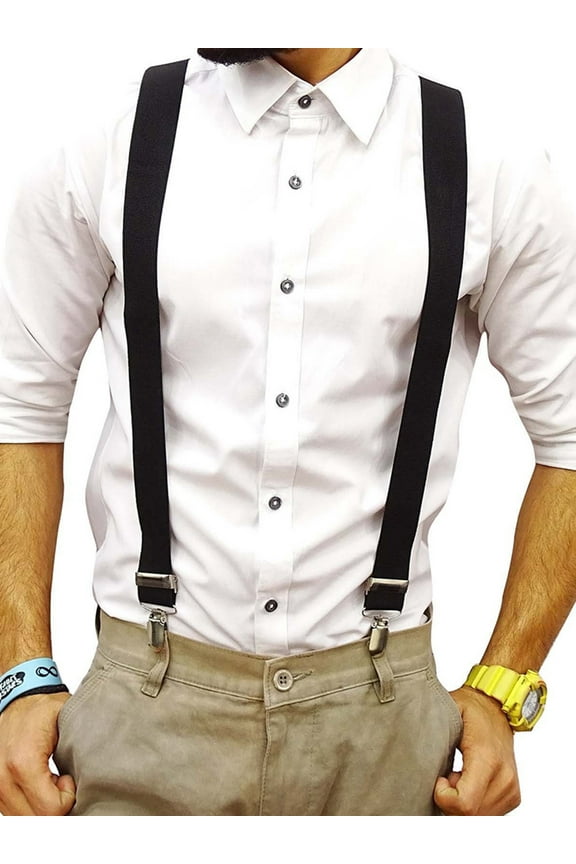 Suspenders for Men Y Shape Elastic Adjustable Straps Adjustable Elastic Big & Tall Clip Style Tuxedo Braces