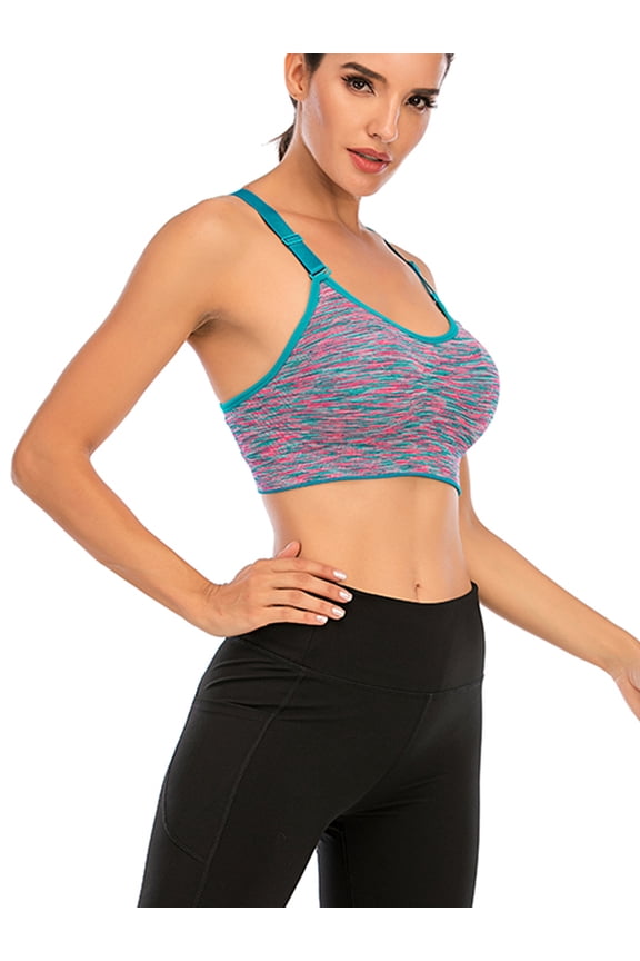 Women's Sports Bra Seamless Paded Racerback Support for Gym Workout Fitness Yoga Bra 6 Color Size S-2XL