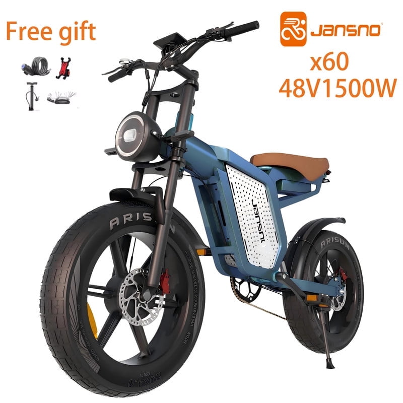 JANSNO X60 1500W Dual Motor Dual Suspension 20" Fat Tire Ebike Electric Dirt Bike 48V 23Ah,80 miles Long Range Hydraulic Disc for Adult,UL2849 MTB