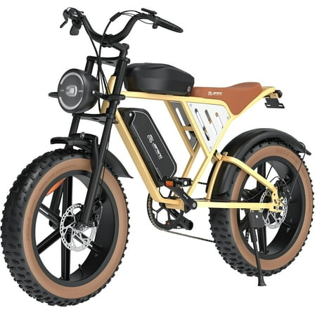 JANSNO X70 E-Bike - 750W Motor, Dual 48V 34Ah Batteries, 120-Mile Range, 20" Fat Tires, 7-Speed (Adult Electric Bike - Yellow)