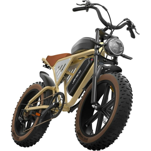 JANSNO X70G E-Bike - 750W Motor, 120-Mile Range, Dual Battery, 20" All-Terrain Tires, 7-Speed (Yellow)
