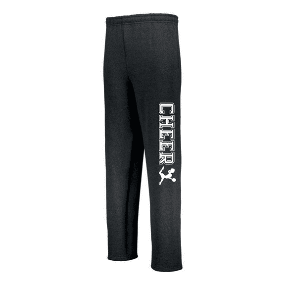 JANT girl Black Youth Cheerleading Sweatpants (Youth Medium 10/12, White)