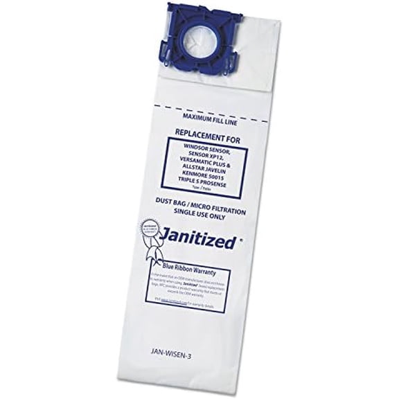 JANWISEN3 Vacuum Bags Designed to Fit Windsor Sensor/2/XP/Versamatic Plus 100/CS (APCJANWISEN3)