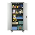 thumbnail image 1 of JAORD 72" Tall Metal Storage Cabinets with Doors and 4 Adjustable Shelves, Home Office Metal Utility Cabinet for Garage Kitchen,Lockable Rolling Cabinet Silver&Black, Assembly Required, 1 of 8