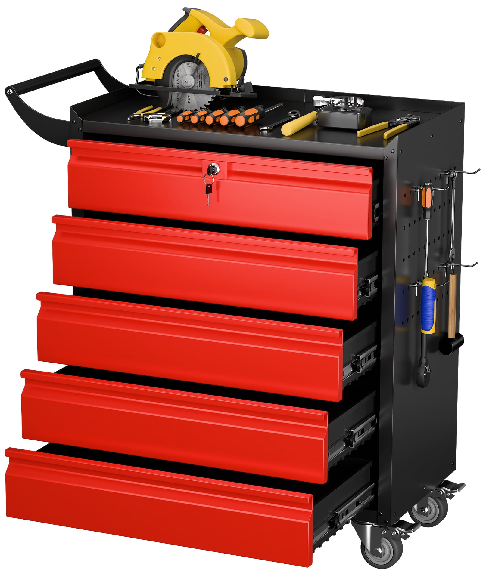 Black Steel Freestanding Lockable Cabinet with Adjustable Shelving