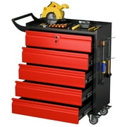 JAORD Metal Mobile Storage Cabinet with 5 Drawers, Rolling Tool Chest, Metal Tool Box with Wheels & Lock,Assembly Required, Assembly Required