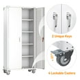 thumbnail image 1 of JAORD Metal Storage Cabinet with Wheels,72 Inch Lockable Storage Cabinet with 2 Door Handles 4 Adjustable Shelves, Steel Cabinet for Office Home Storage, 1 of 8