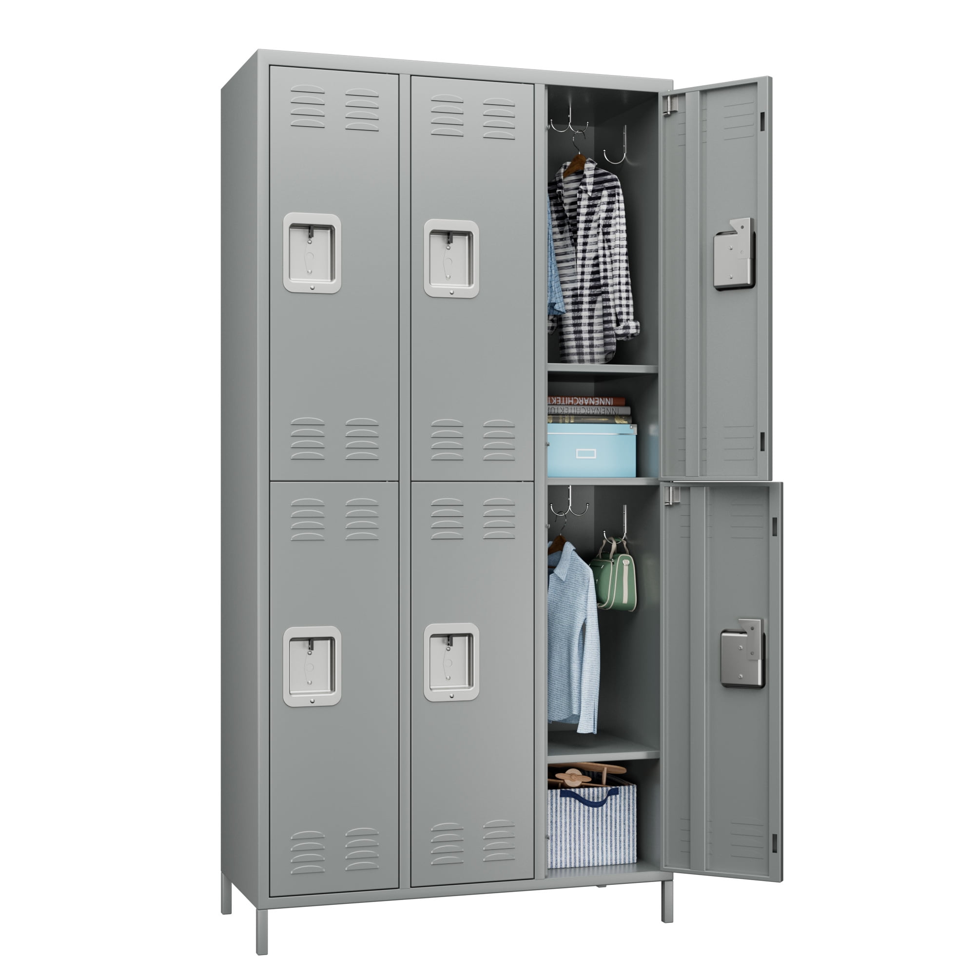 5-Tier Gray Locker Storage Cabinet with 5-Doors SN822C-212 - The